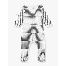 Bodypyjama à rayures en coton bébé PETIT BATEAU marine