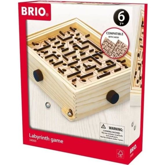Jeu de Labyrinthe BRIO (L’Original) en bois – Ravensburger – Enfant et adulte dès 6 ans marron
