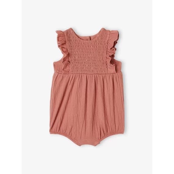 Combinaison courte sans manches bébé vieux rose