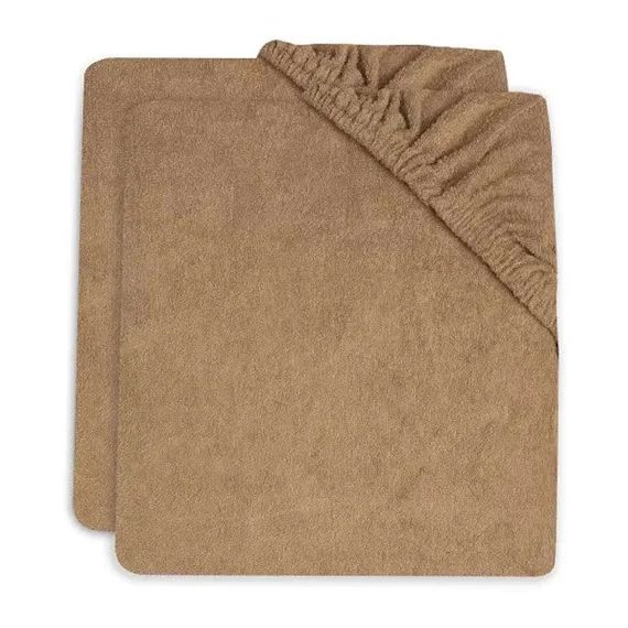 Housse matelas à langer – JOLLEIN – Éponge Biscuit – 50x70cm – Pack de 2 marron