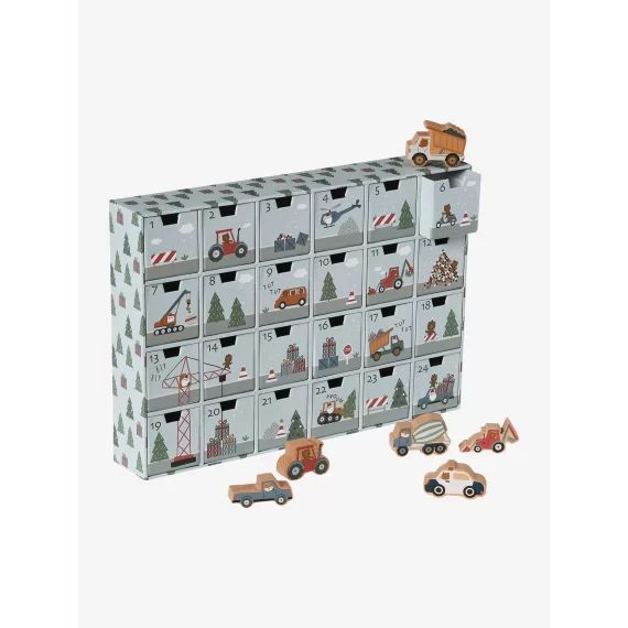 Calendrier de l&rsquo;Avent avec jouets en bois FSC® véhicules