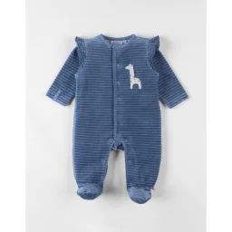 Pyjama En Velours Côtelé Girafe -bleu Bleu