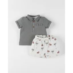Set Polo Avec Short Coton Vert