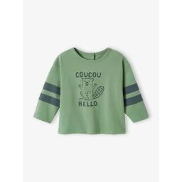 T-shirt rayé bébé manches longues vert