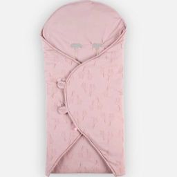Couverture nomade en jersey bio Mix & Match rose