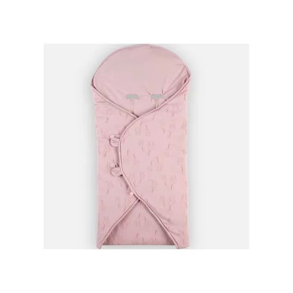 Couverture nomade en jersey bio Mix & Match rose