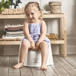 Pot bébé fauteuil blanc et gris