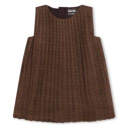 Robe plissée sans manche Fille Marron