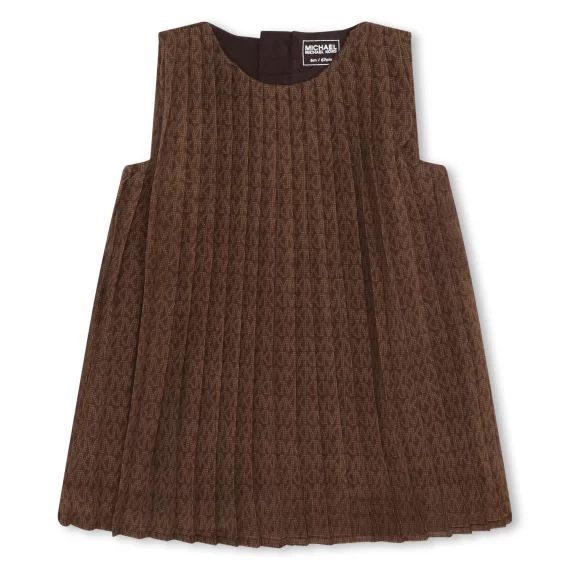 Robe plissée sans manche Fille Marron