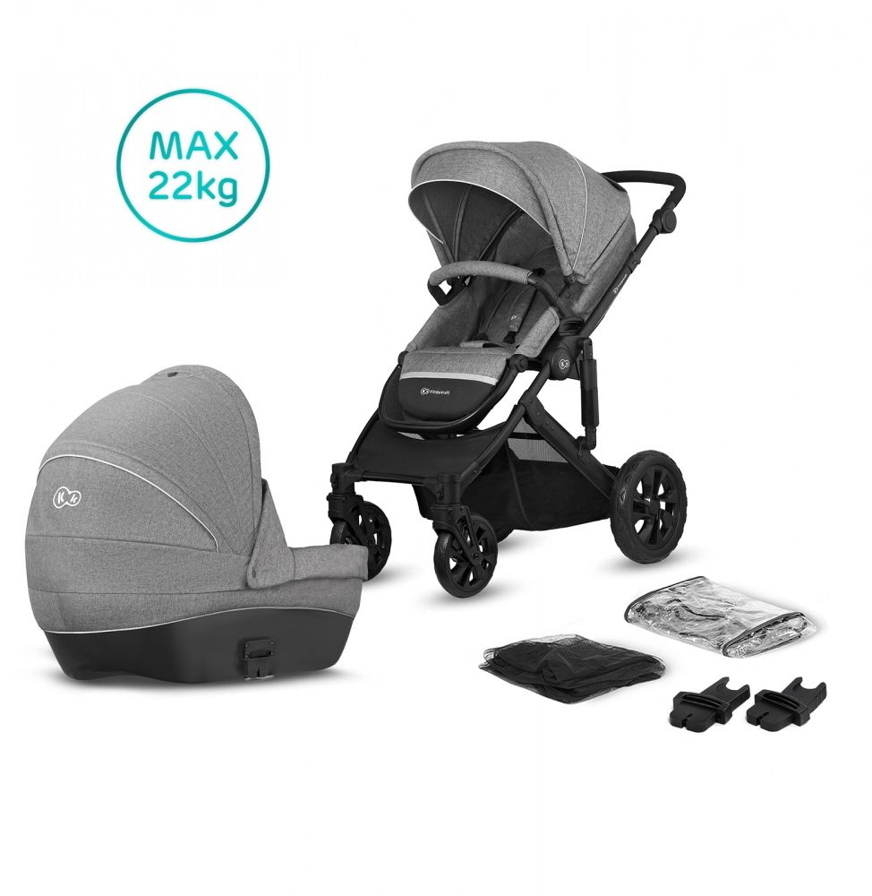 Poussette Kinderkraft Prime Lite + Nacelle – Grey
