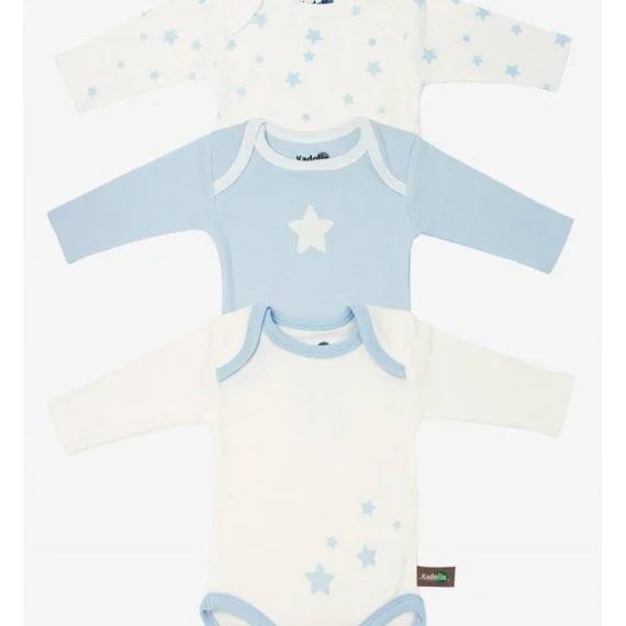 Body Manches Longues En Coton Bio À Motifs Étoiles (lot De 3) Bleu