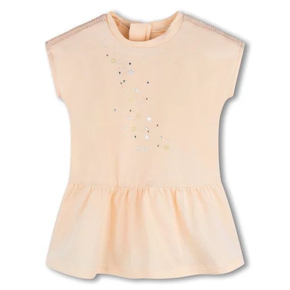 Robe évasée avec smocks Fille Beige