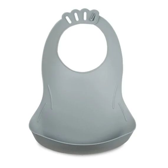 Bavoir Bibou Avec Récupérateur Gris