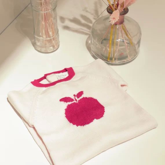 Combinaison en tricot pomme Fille Rose