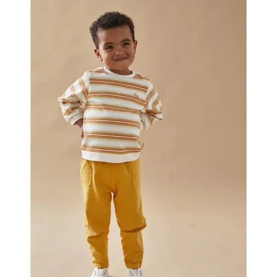 Set sweatshirt rayé + jogging jaune