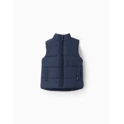 Gilet Matelassé Avec Doublure Polaire Bleu Foncé