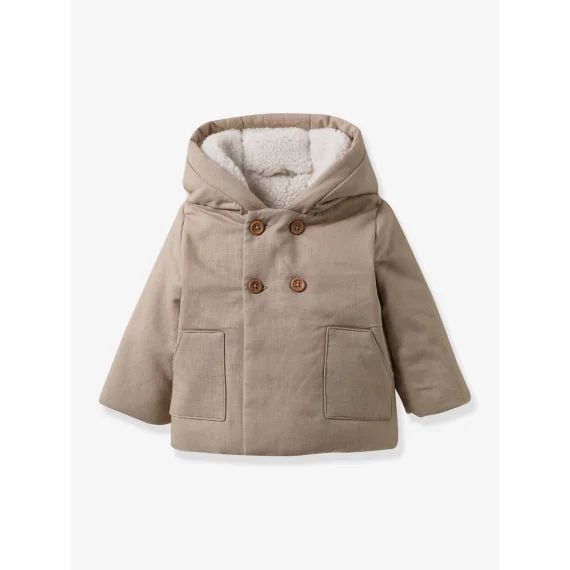 Manteau en lin et coton bébé CYRILLUS beige