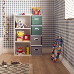 Meuble De Rangement Enfant 4 Paniers Velours Camille Vert