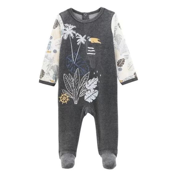 Pyjama Bébé En Velours Touctouc Gris
