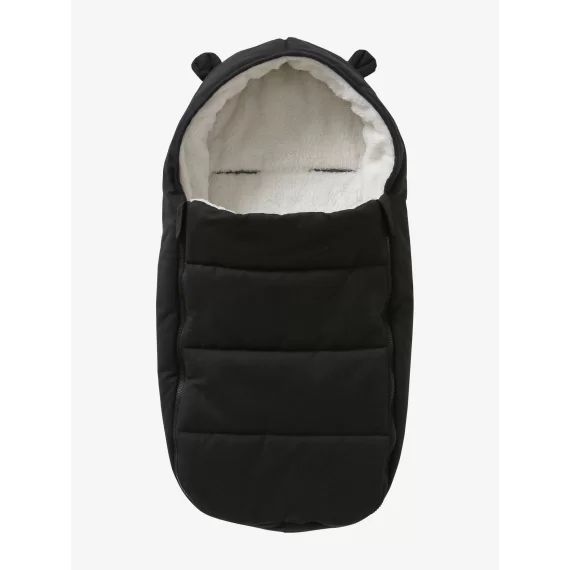 Chancelière coque et nacelle en toile déperlante noir
