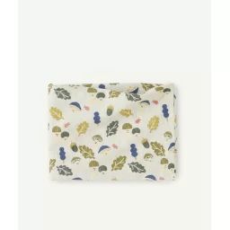 Snood bébé garçon gris chiné imprimé champignons et feuilles