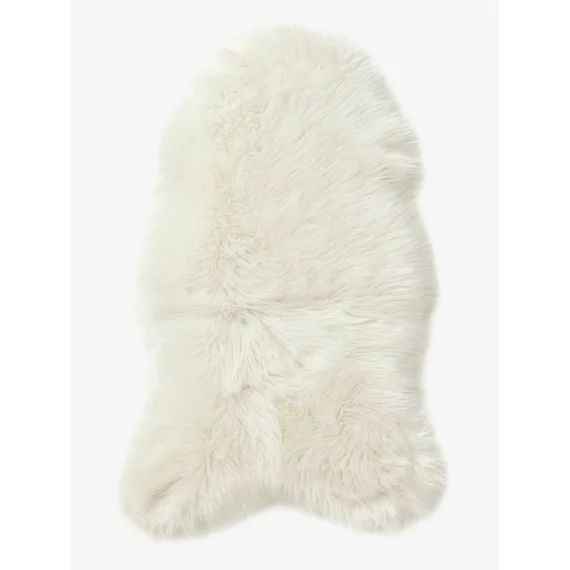Tapis effet peau de mouton blanc