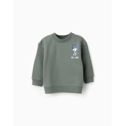 Sweat En Coton Snoopy Vert Foncé