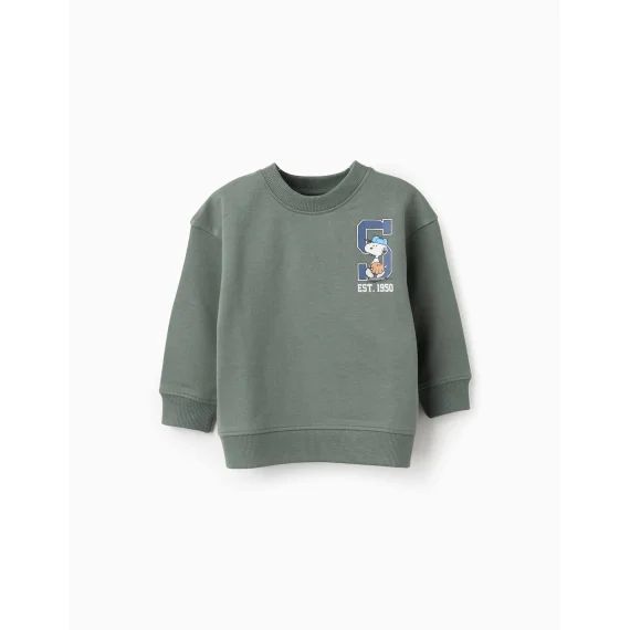 Sweat En Coton Snoopy Vert Foncé