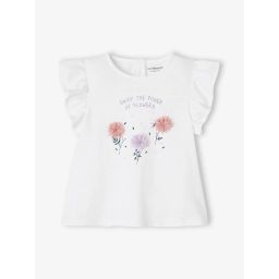 T-shirt avec fleurs en relief bébé blanc