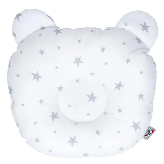 Coussin Anti Tête Plate En Coton Stella Stella, Imprimé Étoiles Blanc,