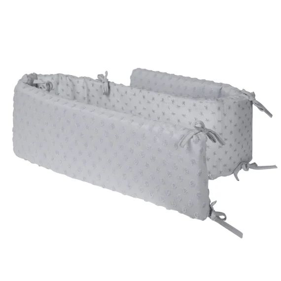 Tour De Lit Bébé Déhoussable En Coton Bio Lil Planet Gris Argenté