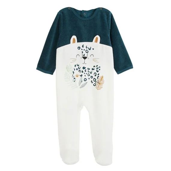 Pyjama bébé en velours Borneo blanc