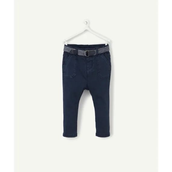 Pantalon droit belu marine bébé garçon avec ceinture et poches