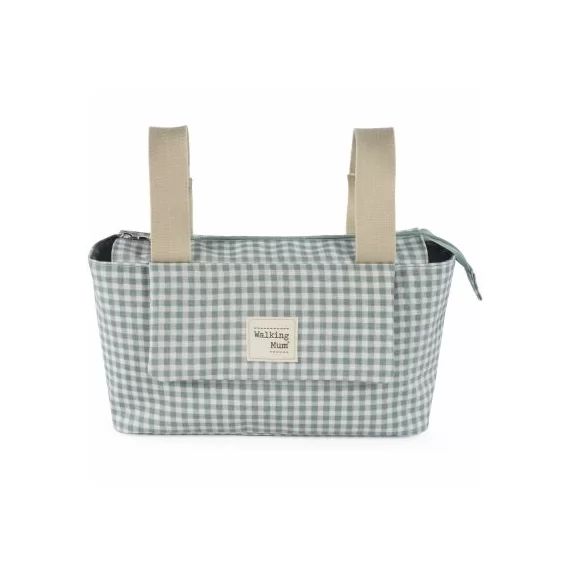 Organiseur de poussette I love vichy vert