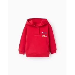 Sweat À Capuche En Coton Rouge