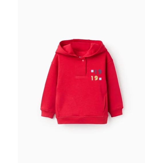Sweat À Capuche En Coton Rouge