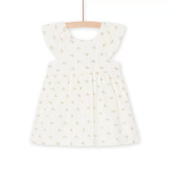 Robe Sans Manches Écrue À Imprimé Fleuri
