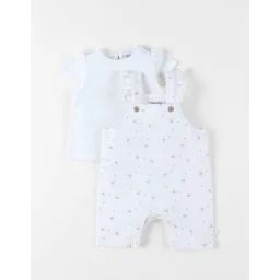 Ensemble Salopette Avec T-shirt Coton Blanc
