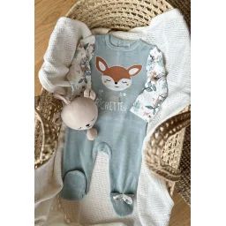 Pyjama Bébé En Velours Alma Bleu