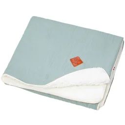 Couverture En Gaze De Coton Et Sherpa Jeanne Vert De Gris