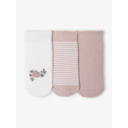 Lot de 3 paires de chaussettes bébé fille assorties