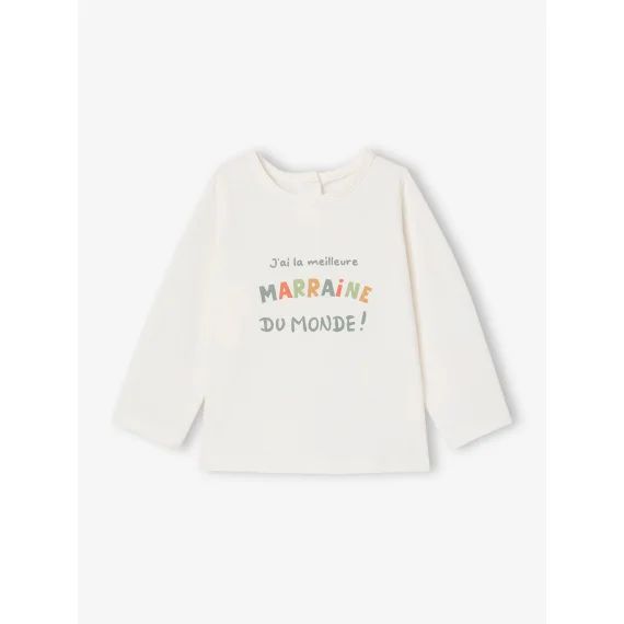 T-shirt bébé parrain. / marraine pressionné dos blanc