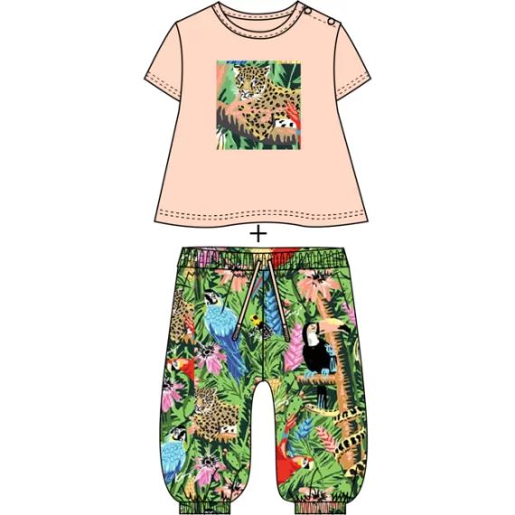 Ensemble t-shirt et pantalon Fille Gris