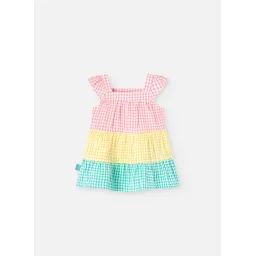 Robe En Popeline A Carreaux Rose