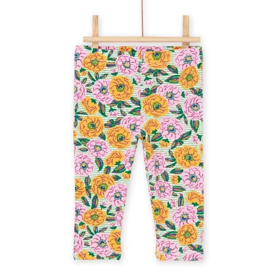 Legging Multicolore À Imprimé Fleuri – Ecru