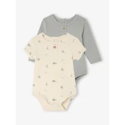 Lot de 2 bodies naissance écru
