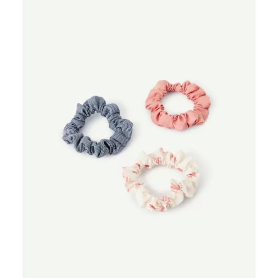 Lot de 3 chouchous bébé fille imprimés rose et bleu –  – Soldes