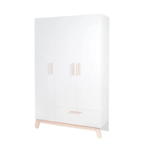 Armoire Bébé 3 Portes Battantes Clara – Roba – Blanc – Style Scandinave – Moderne Blanc