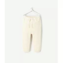 Pantalon sarouel bébé garçon en fibres recyclées et velours écru