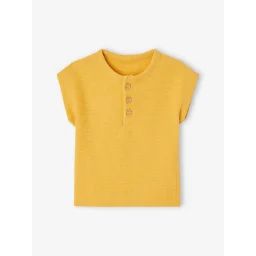 T-shirt tunisien bébé nid d’abeille jaune